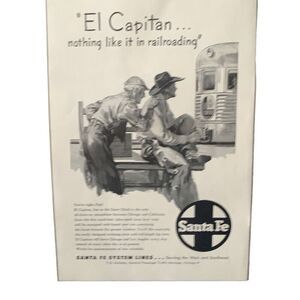 Vintage 1947 Santa Fe El Captain Ad Advertisement